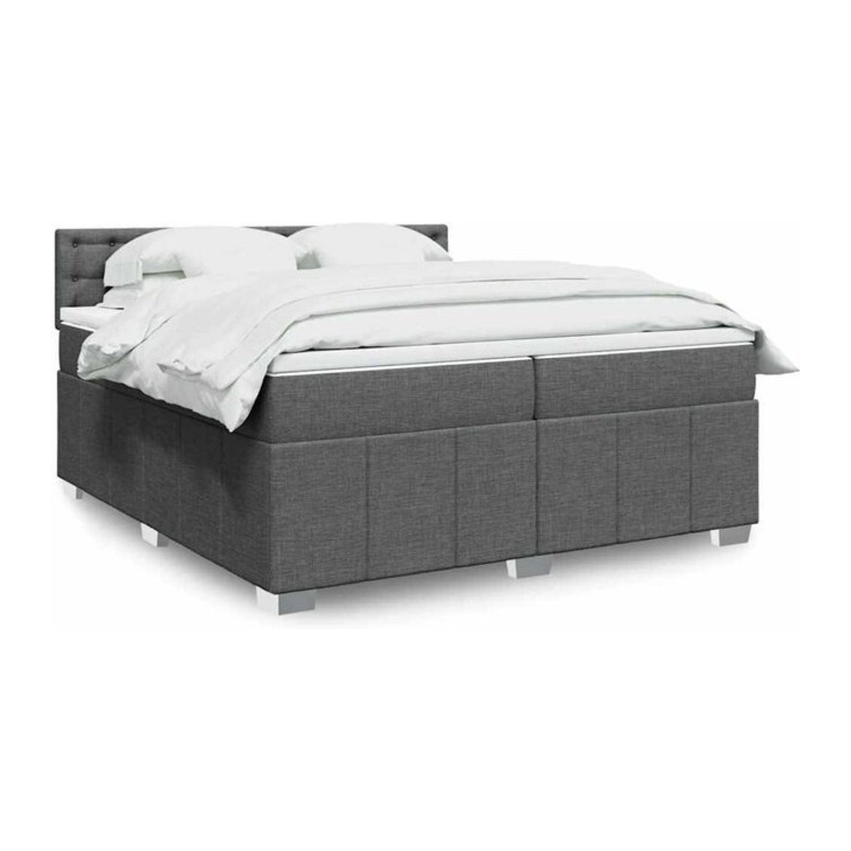 Vidaxl Boxspringbett mit Matratze in Anthrazit aus Stoff, B/T/H: 200 x 200 x 100,5 cm - Bild 1