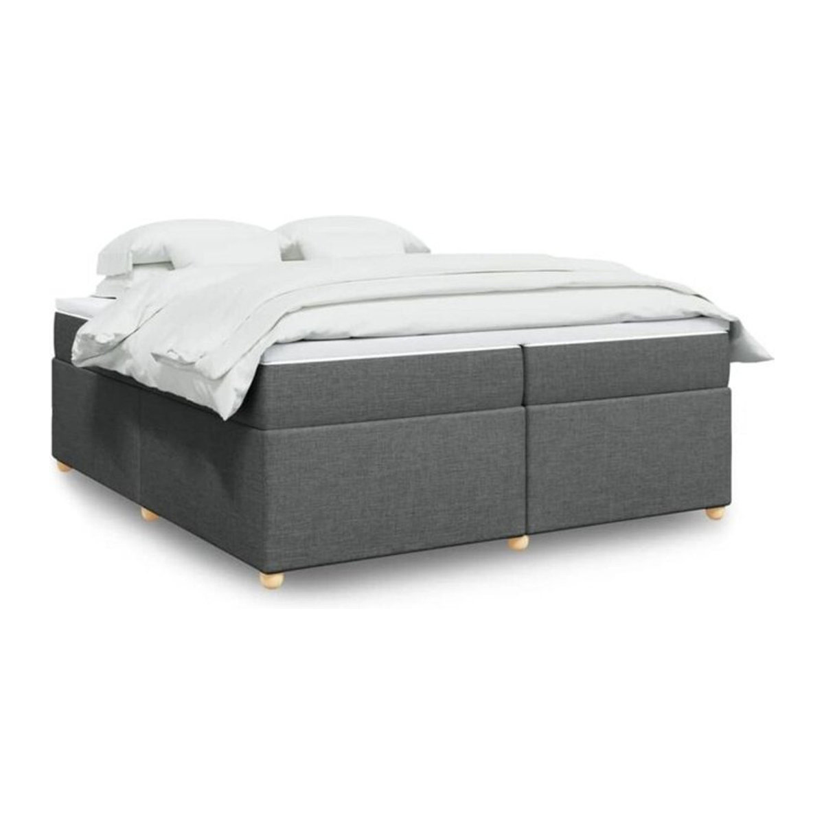Vidaxl Boxspringbett mit Matratze in Anthrazit aus Stoff, B/T/H: 200 x 200 x 46 cm - Bild 1