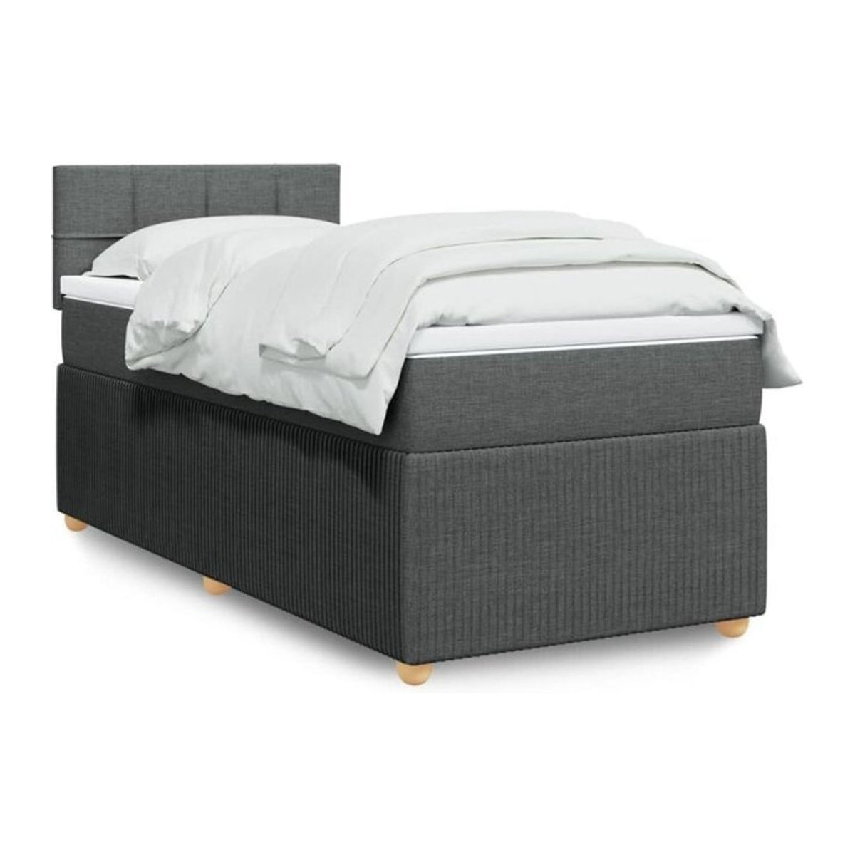 Vidaxl Boxspringbett mit Matratze in Anthrazit aus Stoff, B/T/H: 80 x 200 x 100,5 cm - Bild 1