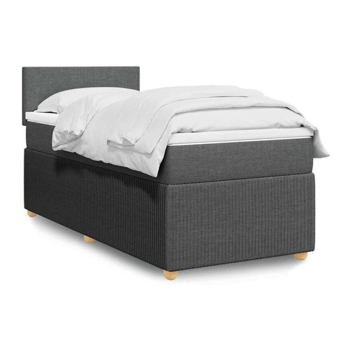 Vidaxl Boxspringbett mit Matratze in Anthrazit aus Stoff, B/T/H: 80 x 200 x 100,5 cm - Bild 1