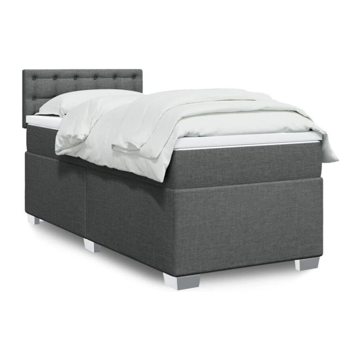 Vidaxl Boxspringbett mit Matratze in Anthrazit aus Stoff, B/T/H: 90 x 200 x 100,5 cm - Bild 1