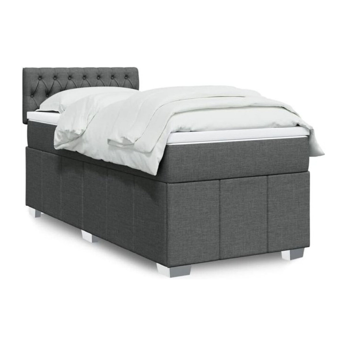 Vidaxl Boxspringbett mit Matratze in Anthrazit aus Stoff B/T/H: 90 x 200 x 100,5 cm - Bild 1