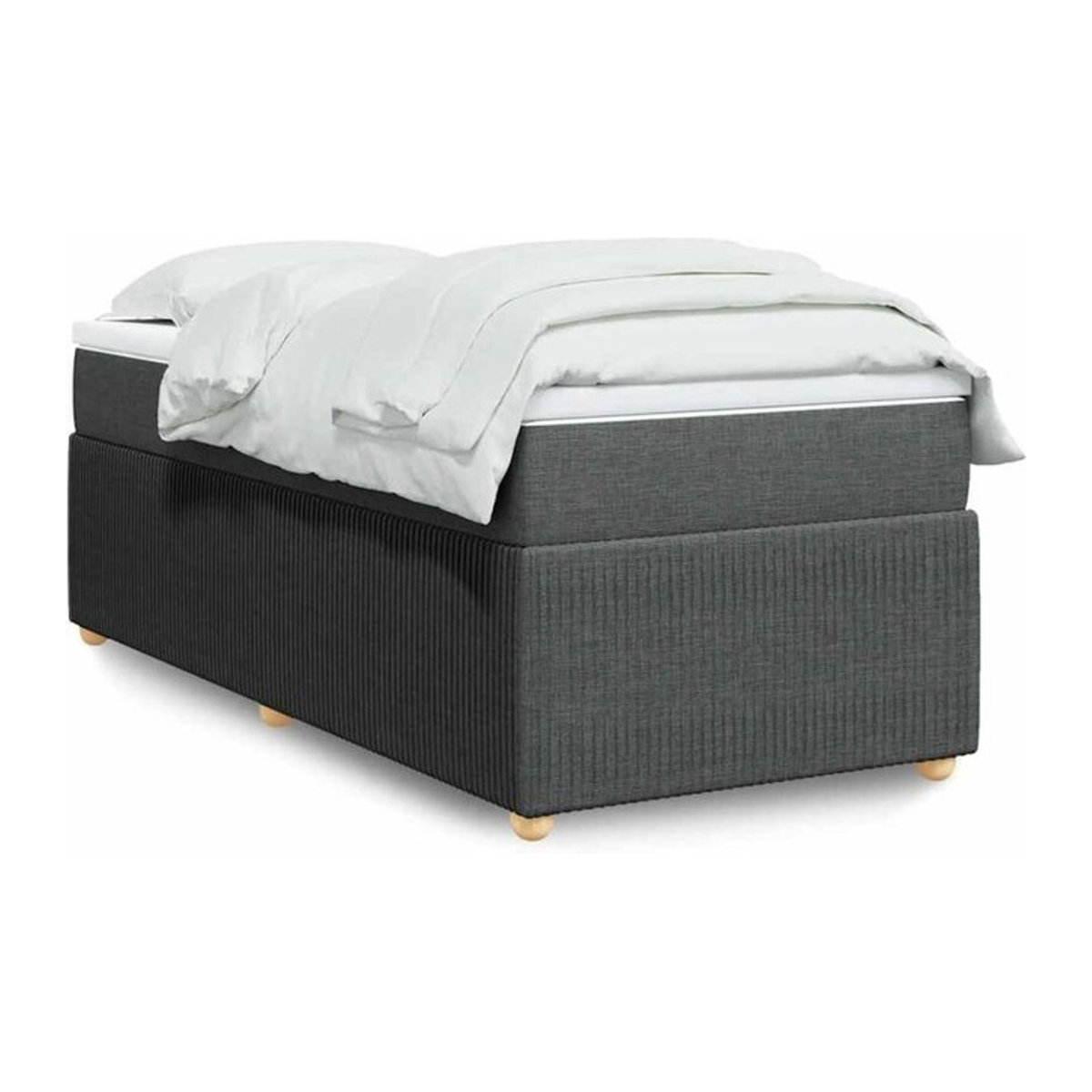 vidaxl Boxspringbett mit Matratze in Anthrazit aus Stoff, Modernes Design, B/T/H: 90 x 190 x 46 cm - Bild 1