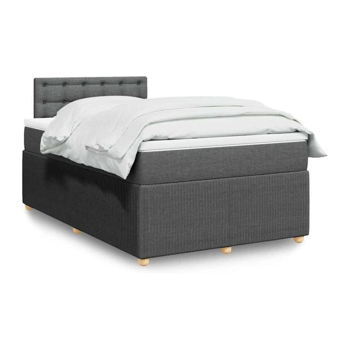vidaxl Boxspringbett mit Matratze in Anthrazit aus Stoff und Holzwerkstoff, B/T/H: 190 x 120 x 100,5 cm - Bild 1