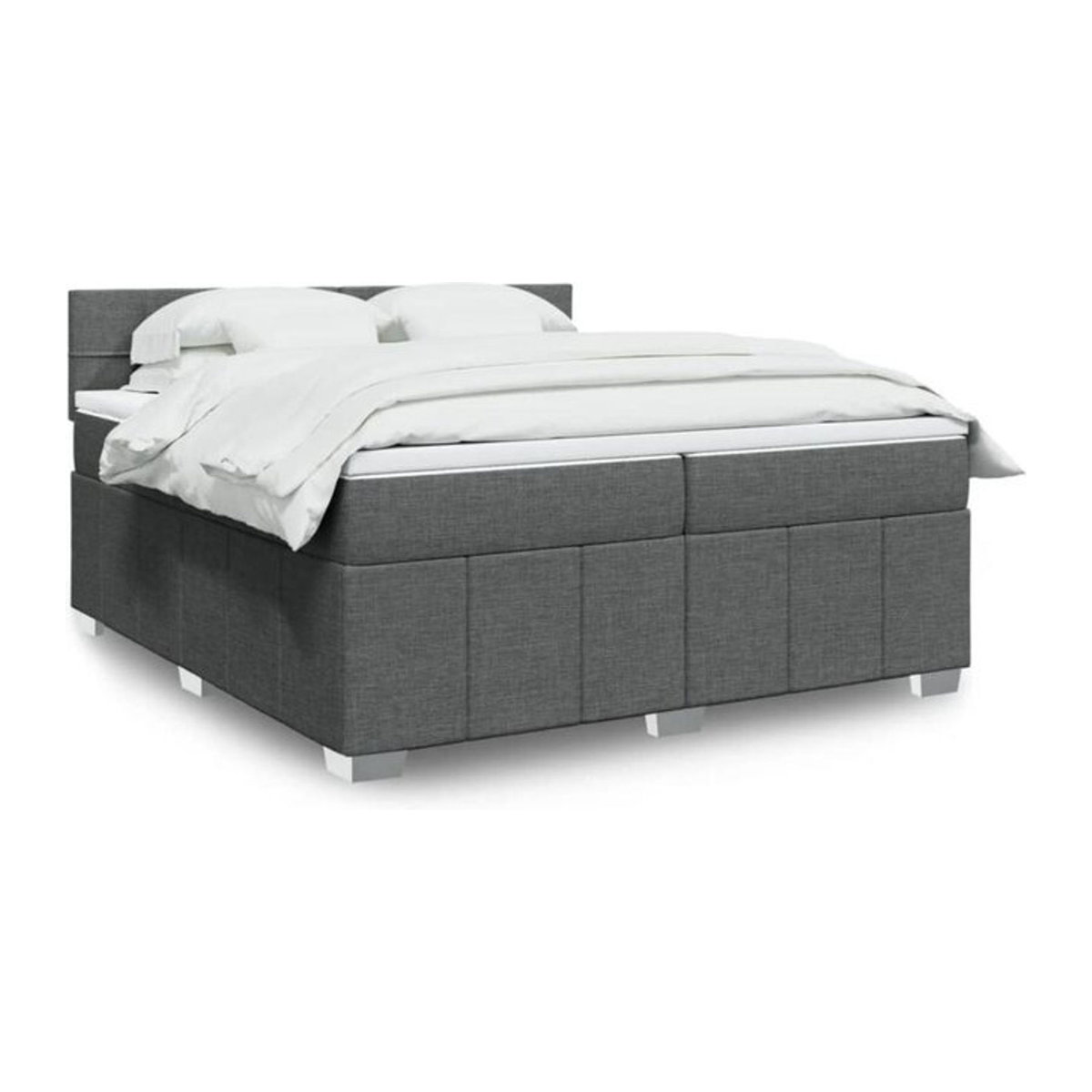 Vidaxl Boxspringbett mit Matratze in Anthrazit aus Stoff und Holzwerkstoff B/T/H: 200 x 200 x 100,5 cm - Bild 1