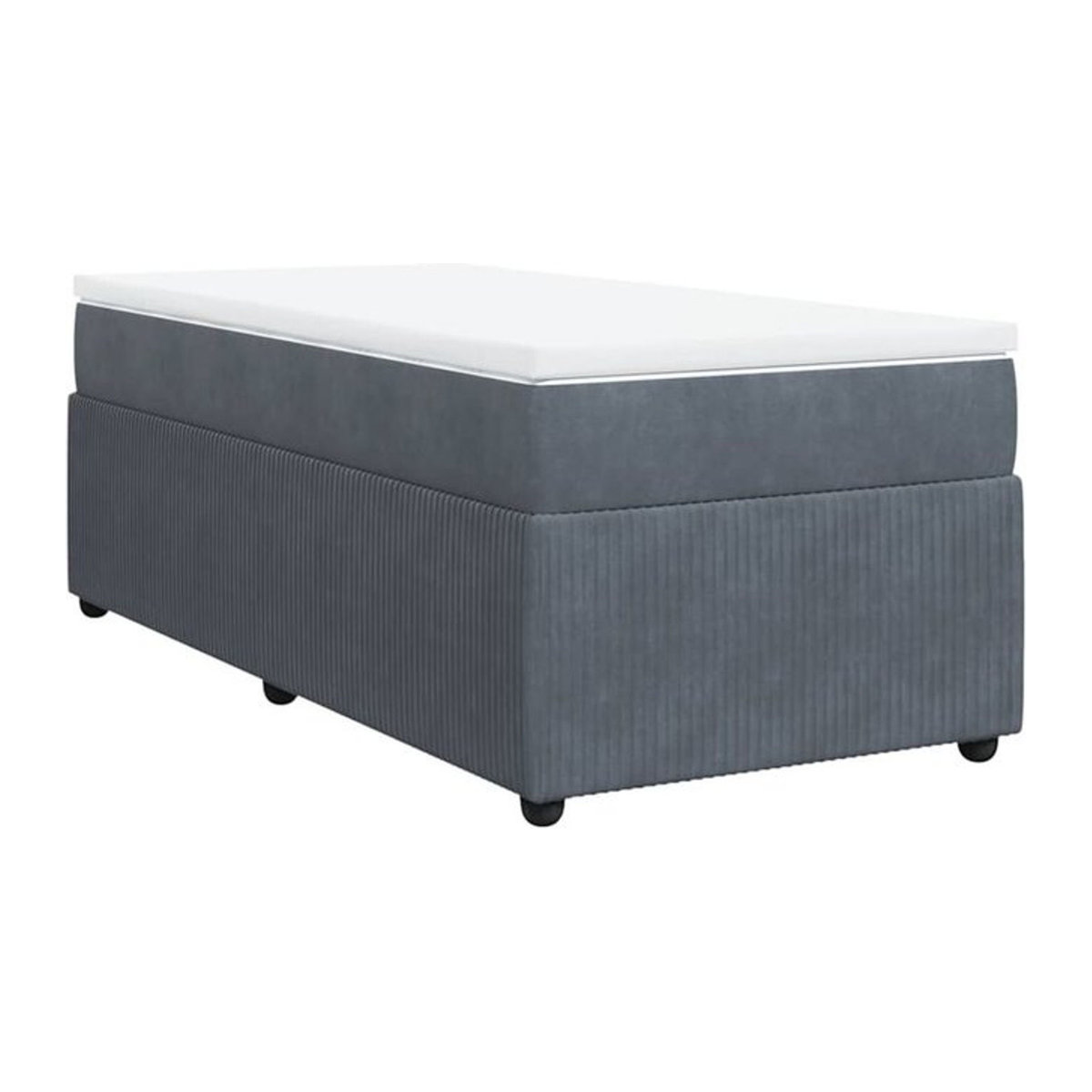 Vidaxl Boxspringbett mit Matratze in Anthrazit Grau aus Samt, B/T/H: 100 x 200 x 46 cm - Bild 1