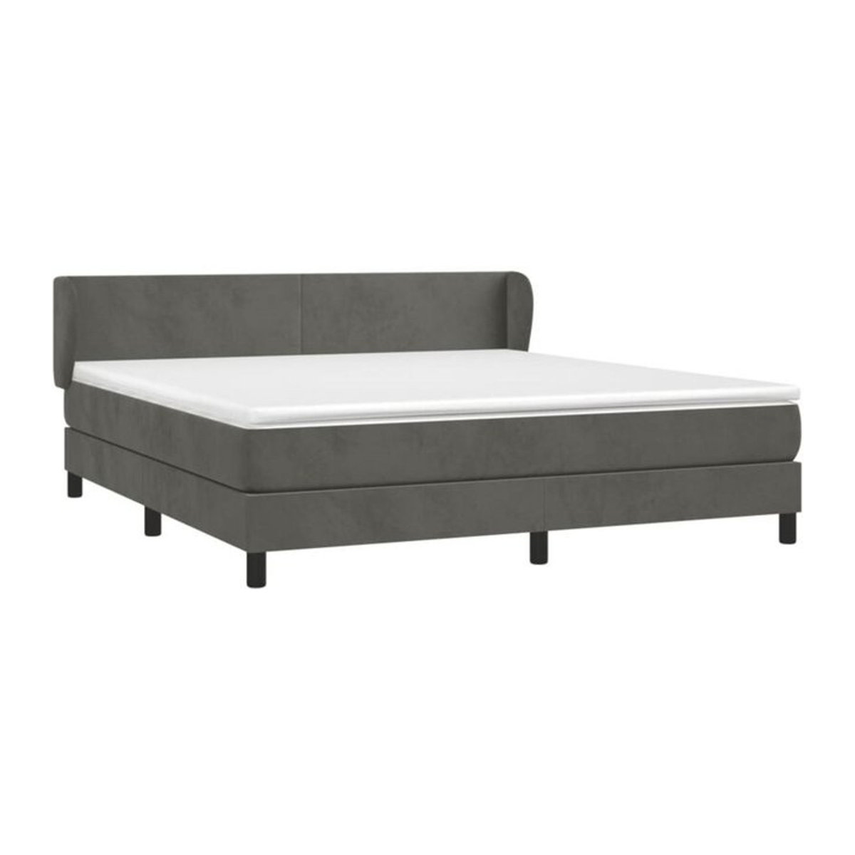 Vidaxl Boxspringbett mit Matratze in Anthrazit Grau aus Samt, B/T/H: 180 x 200 cm - Bild 1