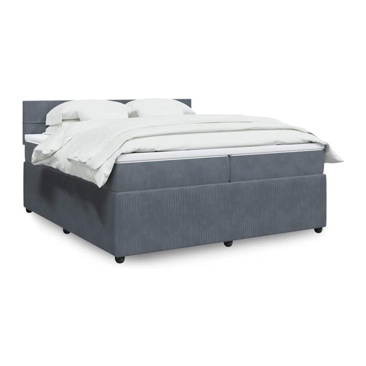 Vidaxl Boxspringbett mit Matratze in Anthrazit Grau aus Samt, Modernes Design, B/T: 200 x 200 cm - Bild 1