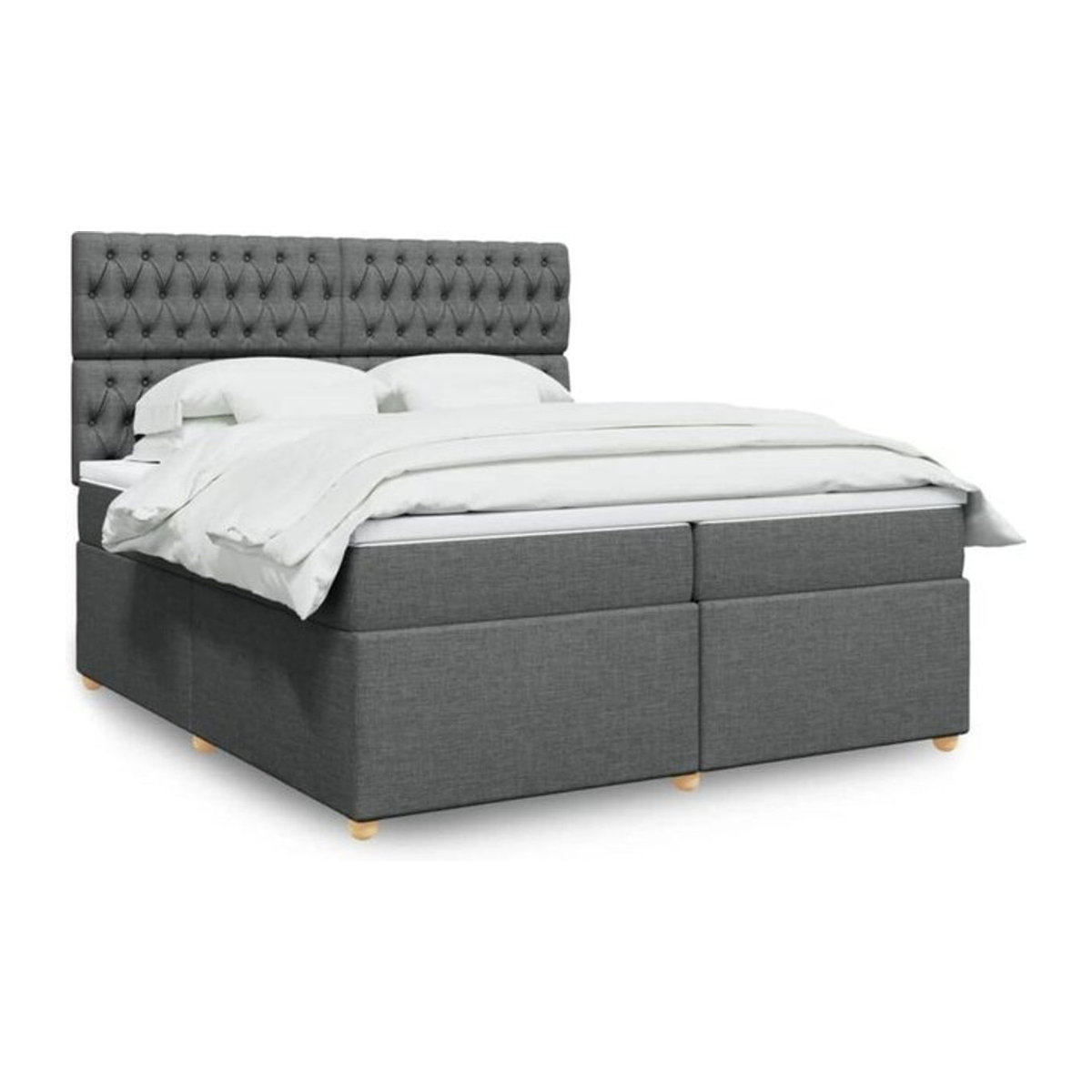 Vidaxl Boxspringbett mit Matratze in Anthrazit Grau aus Stoff - Bild 1