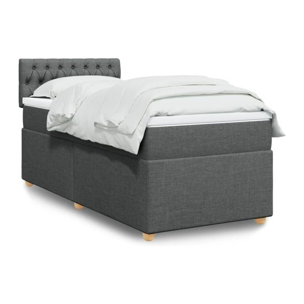 Vidaxl Boxspringbett mit Matratze in Anthrazit Grau aus Stoff B/T: 100 x 200 cm - Bild 1