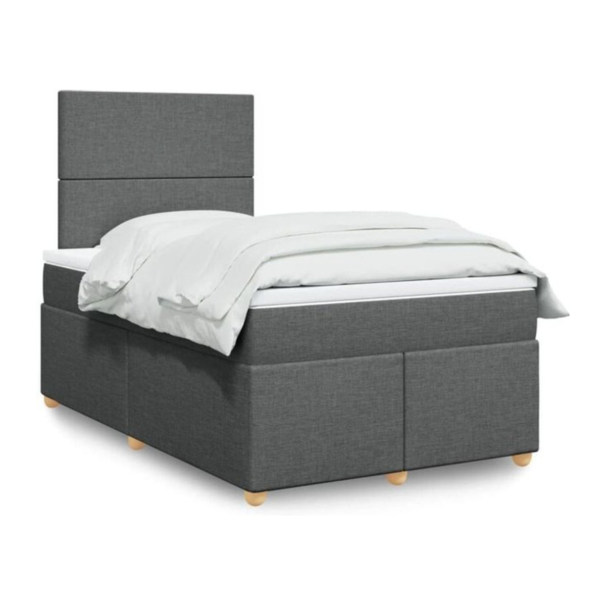 Vidaxl Boxspringbett mit Matratze in Anthrazit Grau aus Stoff, B/T/H: 120 x 190 x 150,5 cm - Bild 1