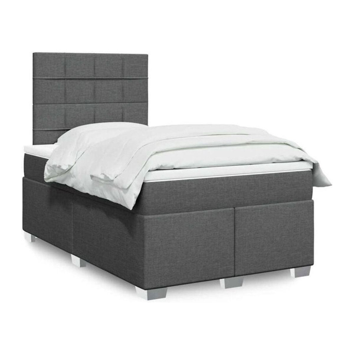 Vidaxl Boxspringbett mit Matratze in Anthrazit Grau aus Stoff B/T/H: 120 x 200 x 150,5 cm - Bild 1