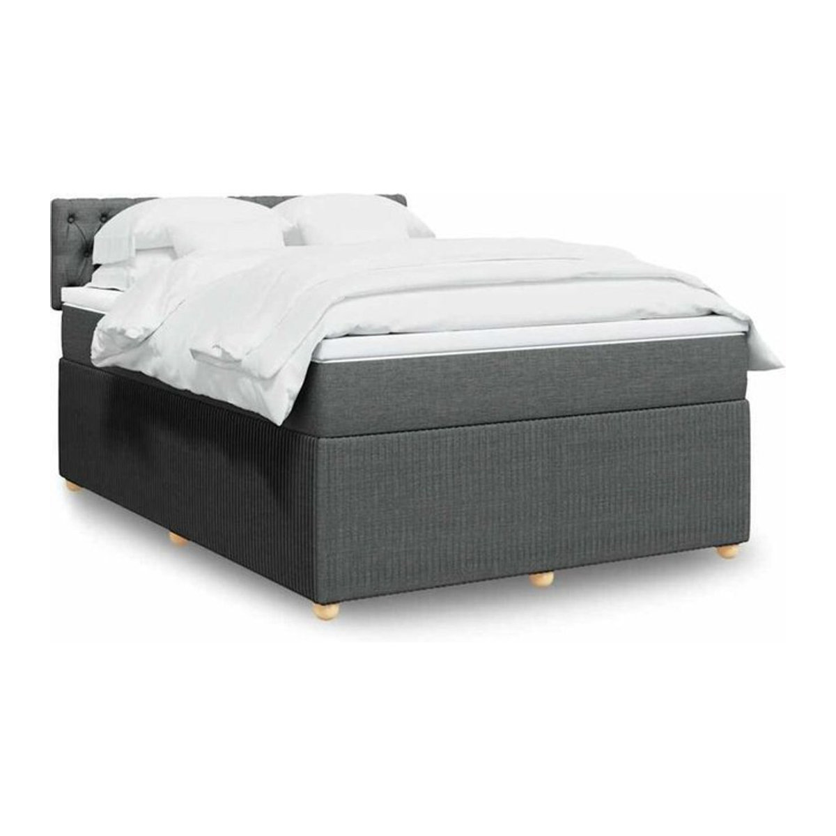 Vidaxl Boxspringbett mit Matratze in Anthrazit Grau aus Stoff B/T/H: 140 x 190 cm - Bild 1