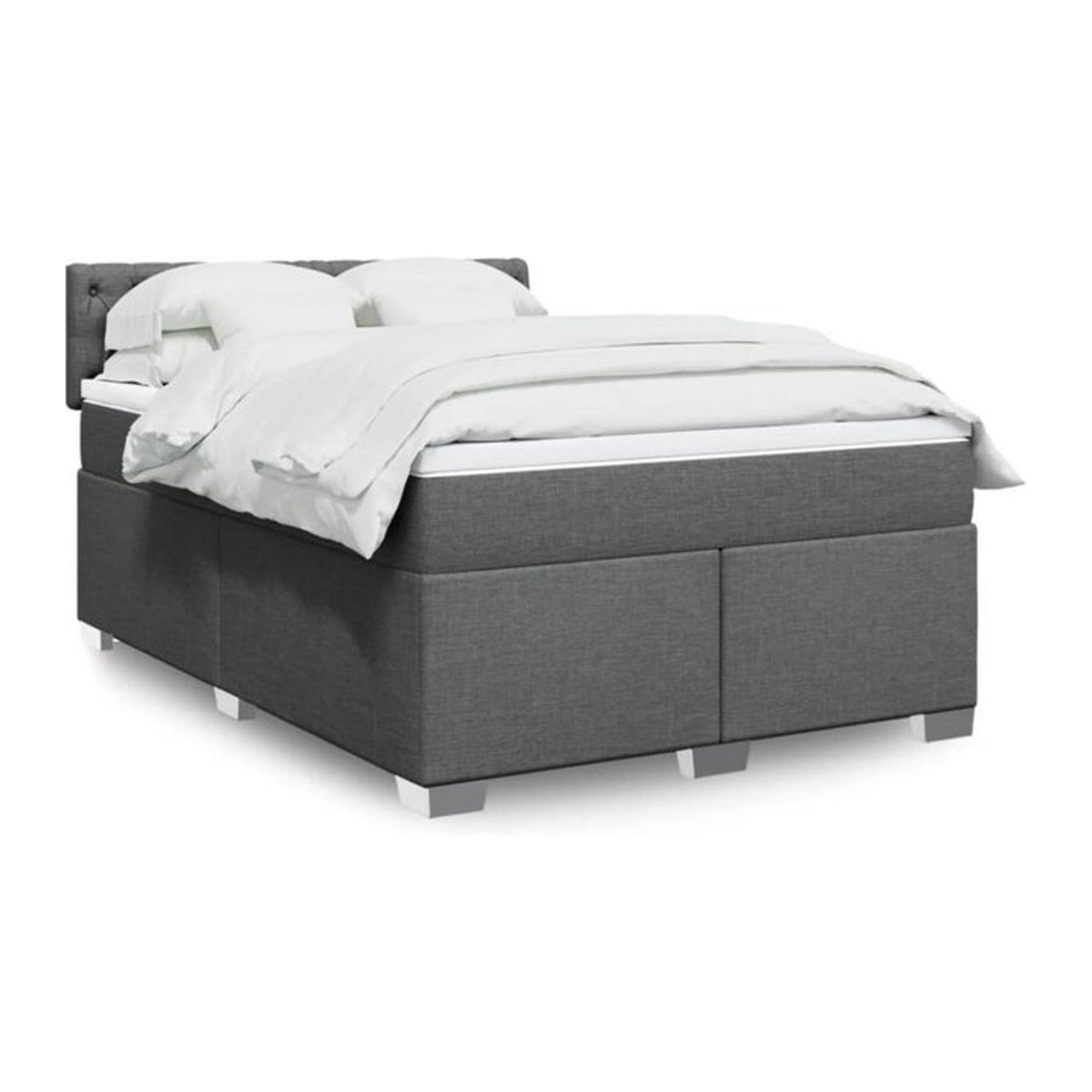 Vidaxl Boxspringbett mit Matratze in Anthrazit Grau aus Stoff B/T/H: 160 x 200 cm - Bild 1