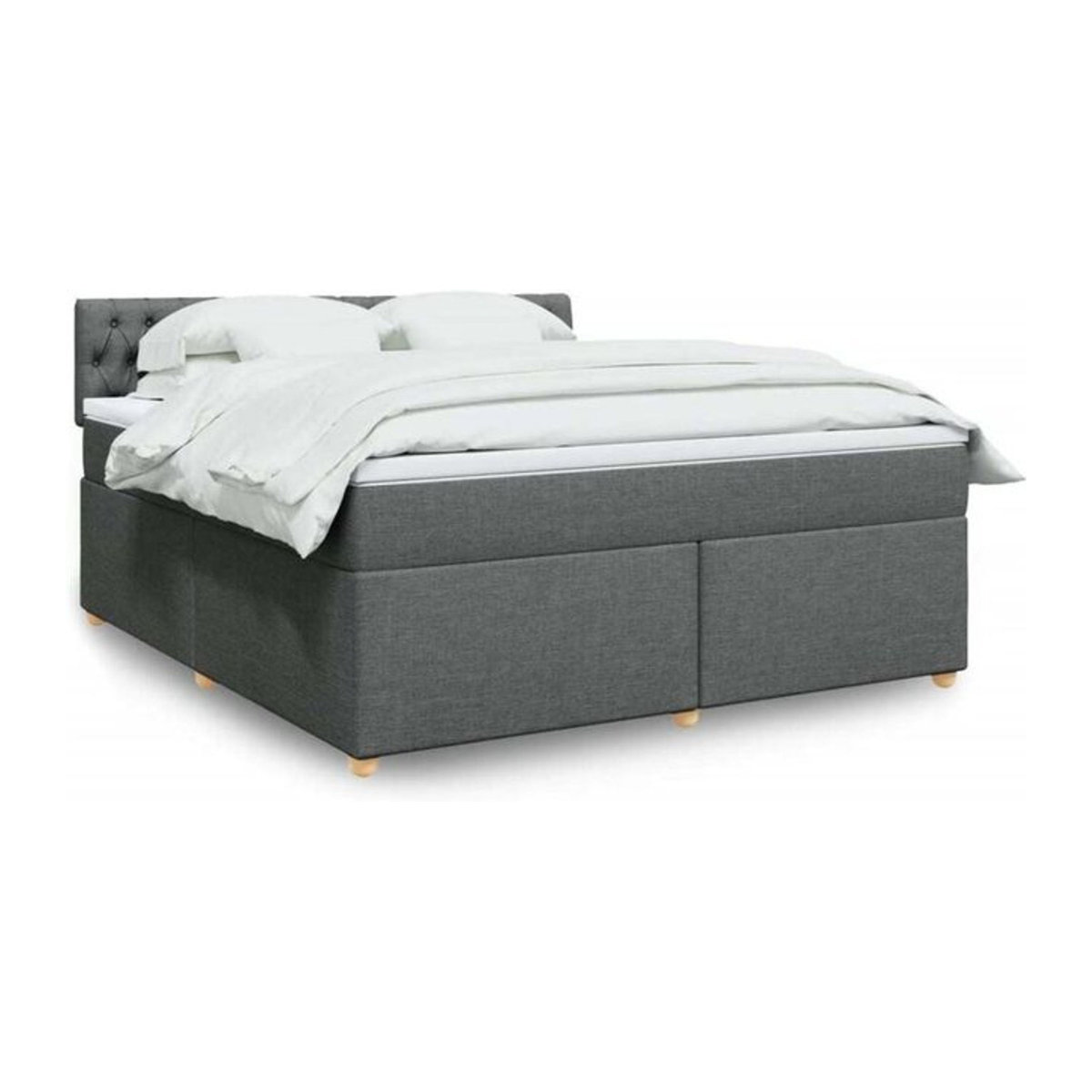 Vidaxl Boxspringbett mit Matratze in Anthrazit Grau aus Stoff B/T/H: 180 x 200 x 100,5 cm - Bild 1