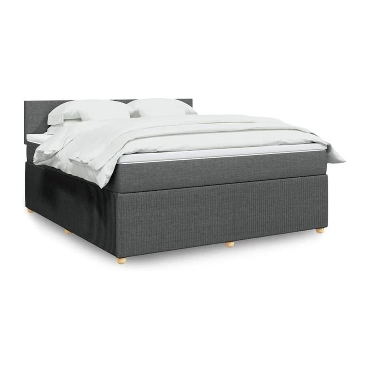 Vidaxl Boxspringbett mit Matratze in Anthrazit Grau aus Stoff, B/T/H: 180 x 200 x 100,5 cm - Bild 1