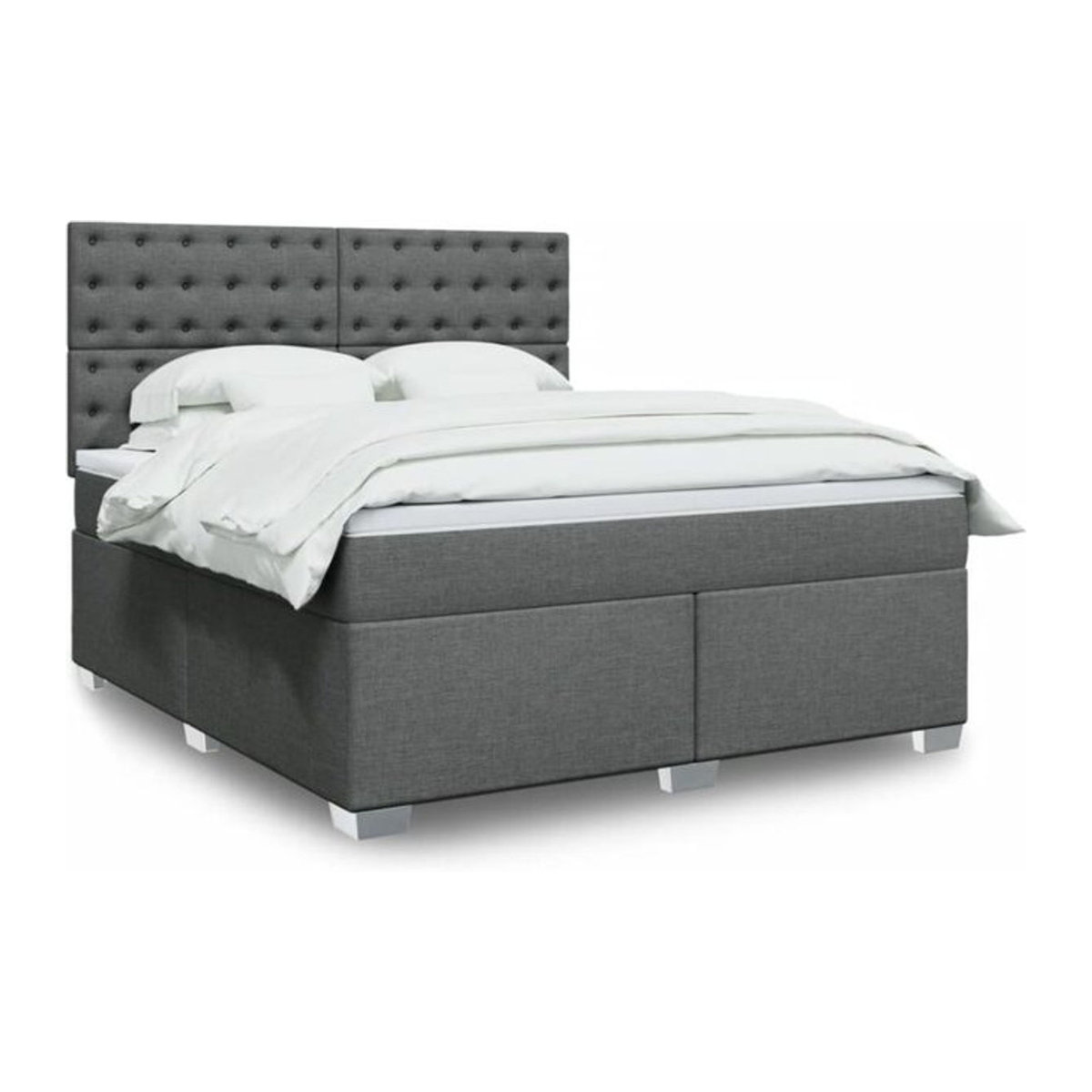 Vidaxl Boxspringbett mit Matratze in Anthrazit Grau aus Stoff, B/T/H: 180 x 200 x 140,5 cm - Bild 1