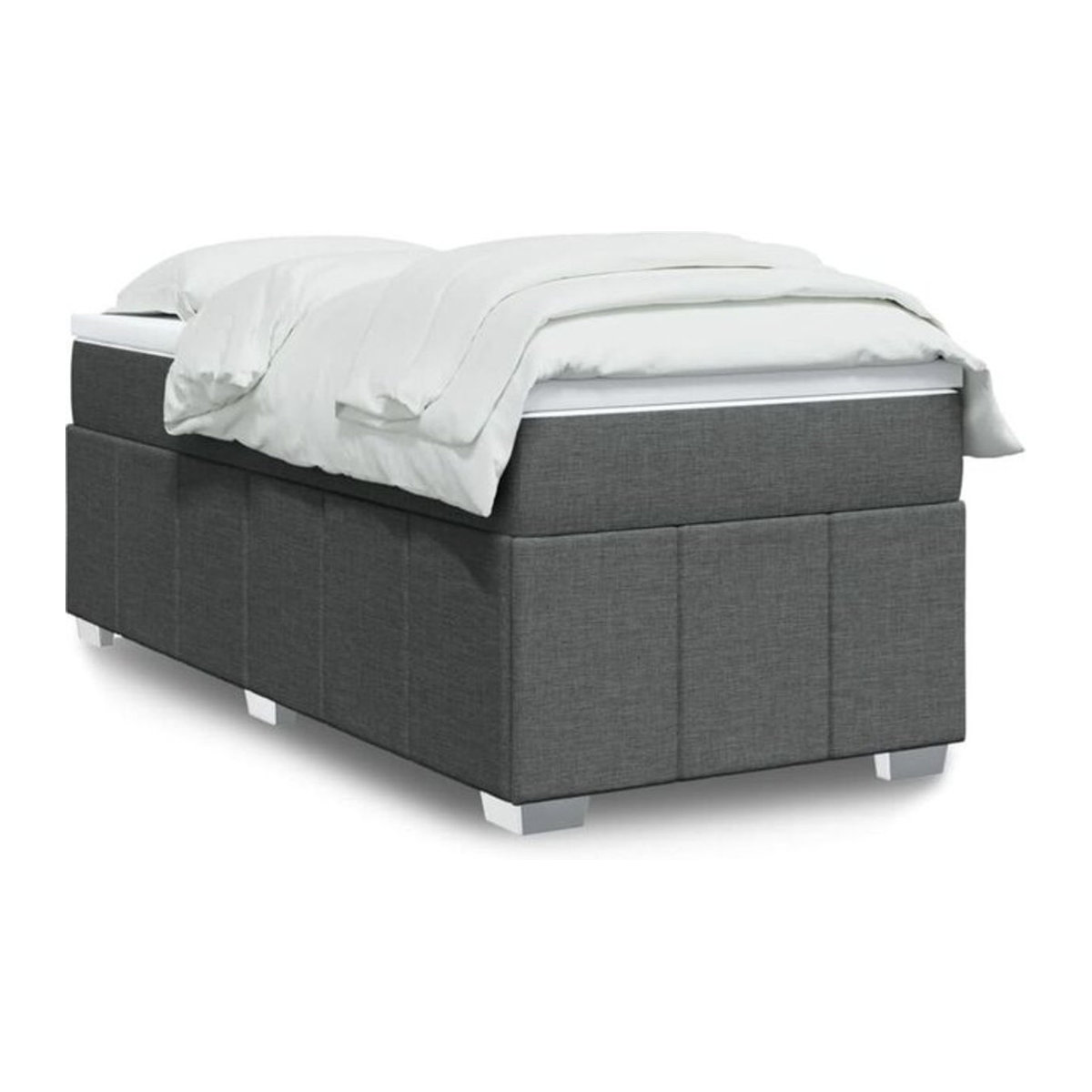 vidaxl Boxspringbett mit Matratze in Anthrazit Grau aus Stoff B/T/H: 90 x 190 cm - Bild 1