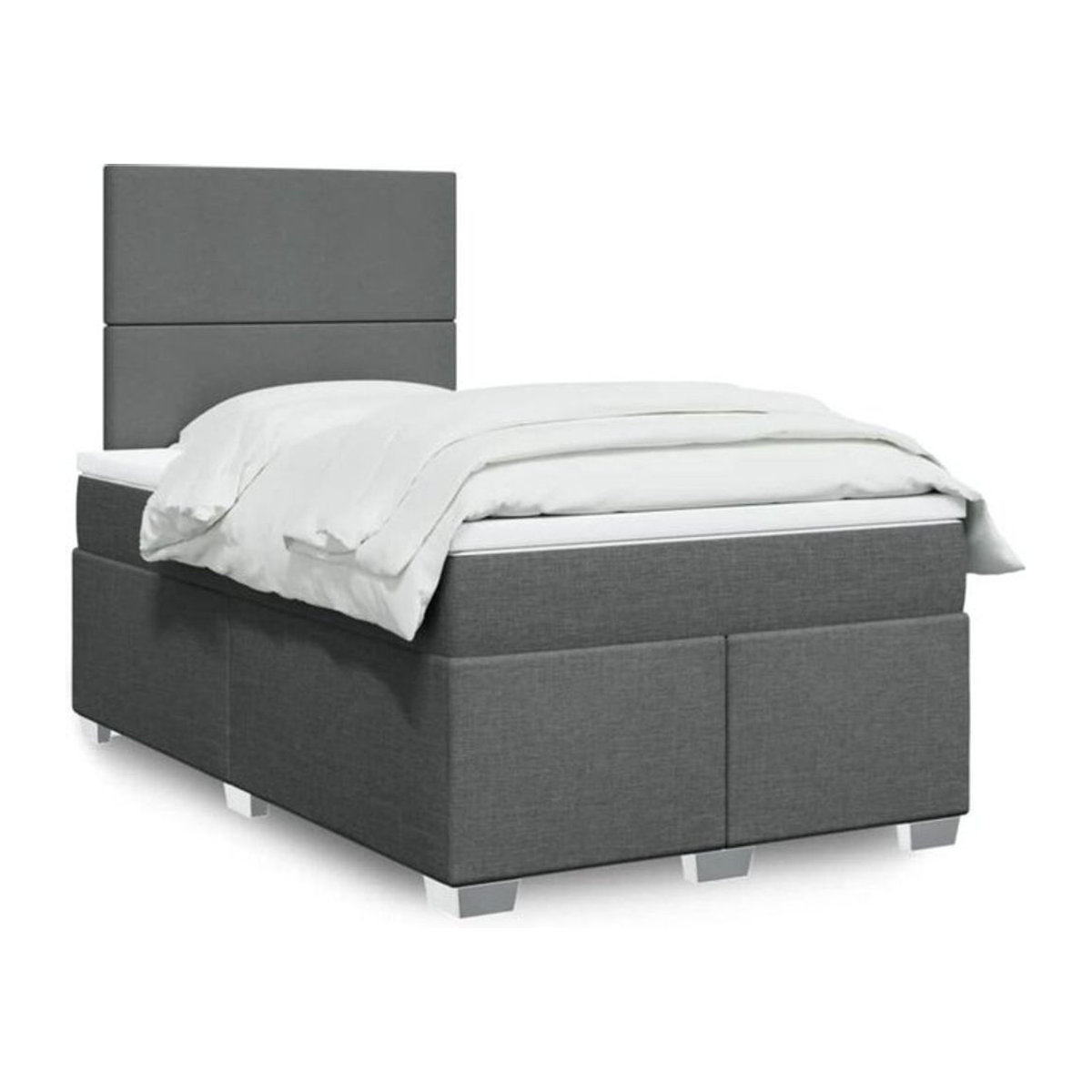 Vidaxl Boxspringbett mit Matratze in Anthrazit Grau aus Stoff Polsterung B/T/H: 120 x 200 cm - Bild 1