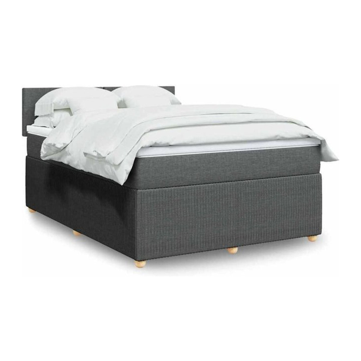 vidaxl Boxspringbett mit Matratze in Anthrazit Grau aus Stoff Polsterung Modern B/T: 140 x 190 cm - Bild 1