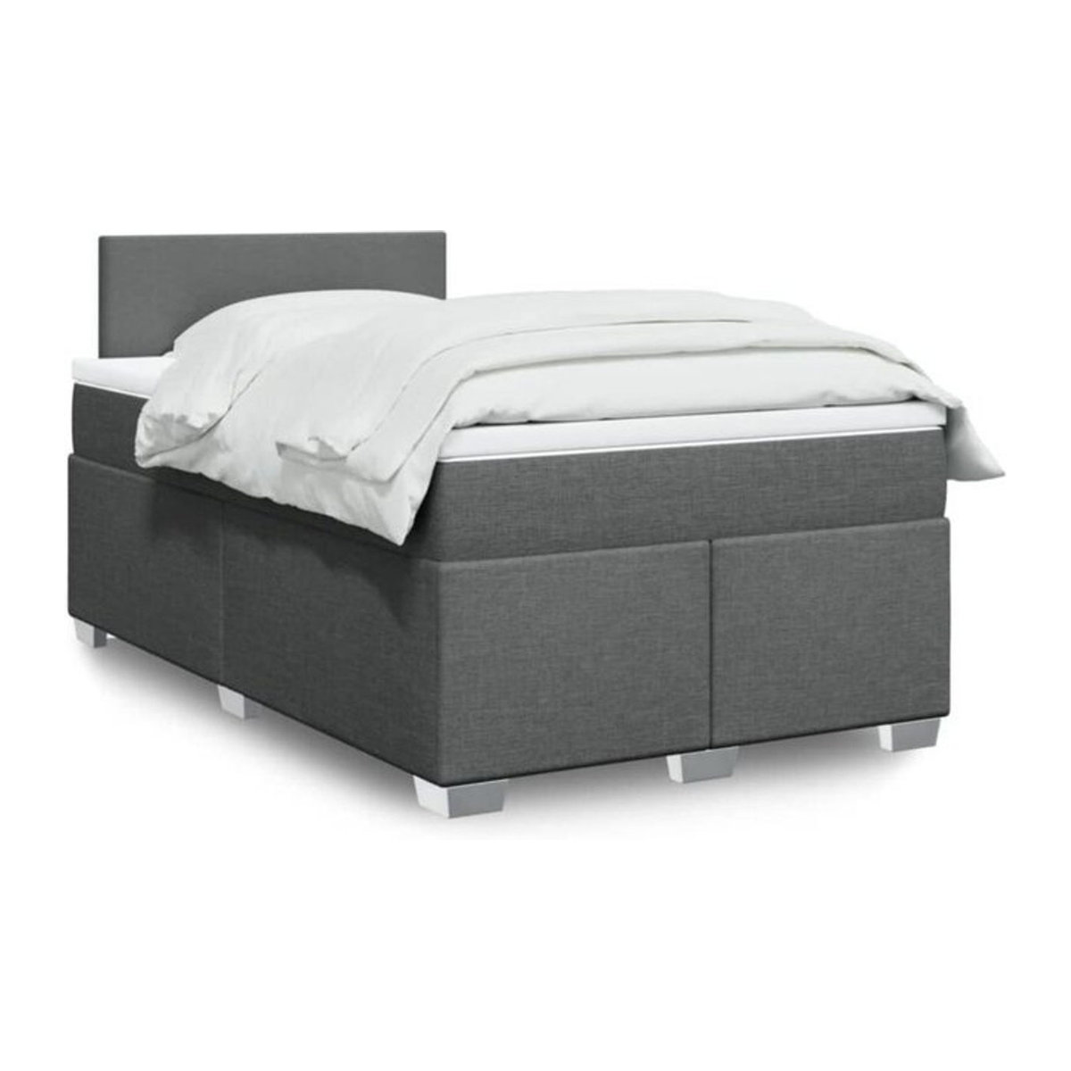 vidaxl Boxspringbett mit Matratze in Anthrazit Grau aus Stoff und Holz, B/T/H: 190 x 120 x 100,5 cm - Bild 1