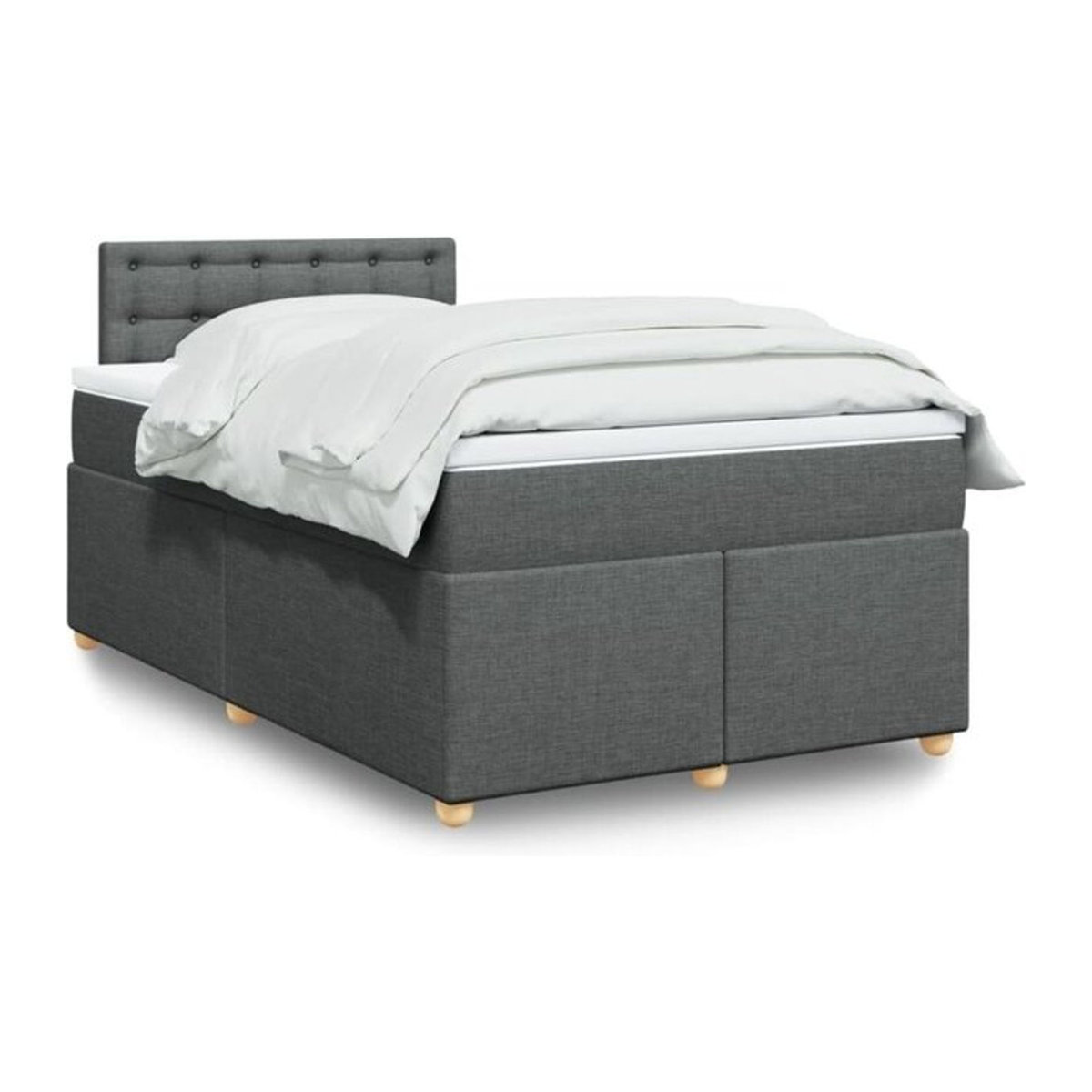 vidaxl Boxspringbett mit Matratze in Anthrazit Grau aus Stoff und Holzwerkstoff B/T/H: 120 x 190 x 100,5 cm - Bild 1