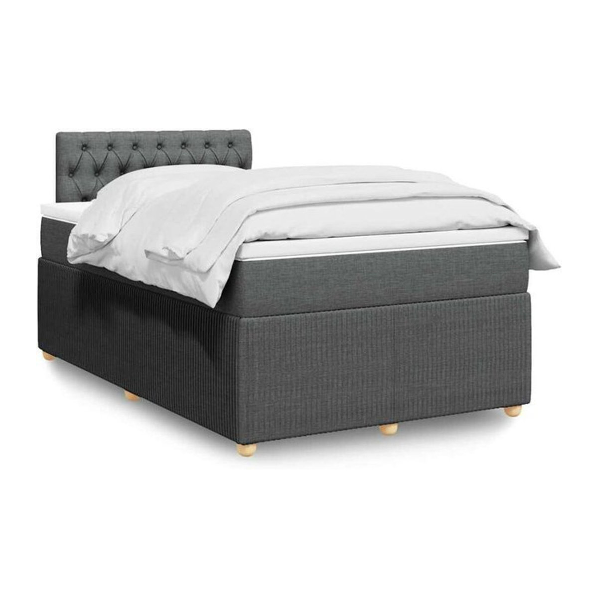 vidaxl Boxspringbett mit Matratze in Anthrazit Grau aus Stoff und Holzwerkstoff B/T/H: 120 x 190 x 100,5 cm - Bild 1