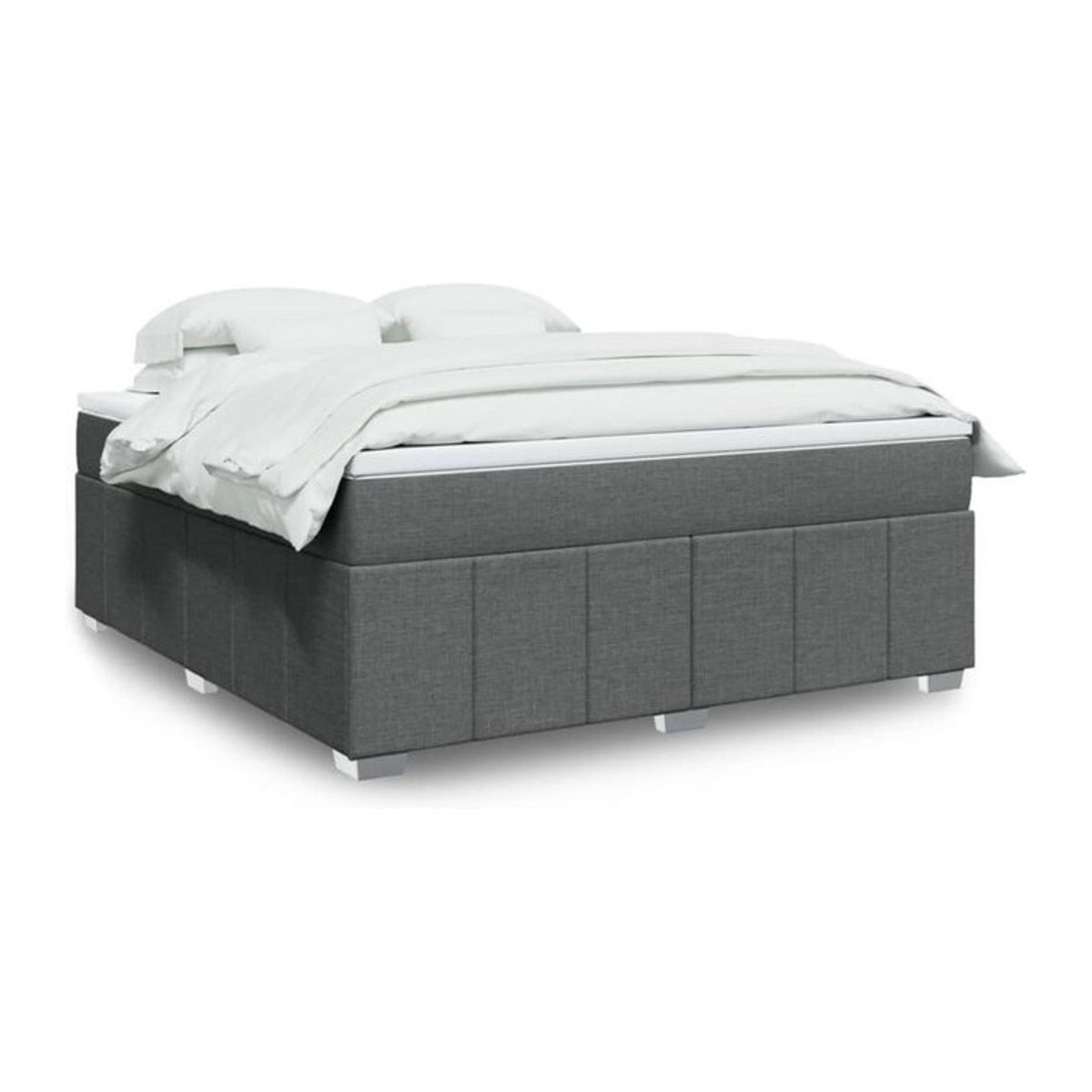 Vidaxl Boxspringbett mit Matratze in Anthrazit und Grau aus Stoff, B/T: 180 x 200 cm - Bild 1