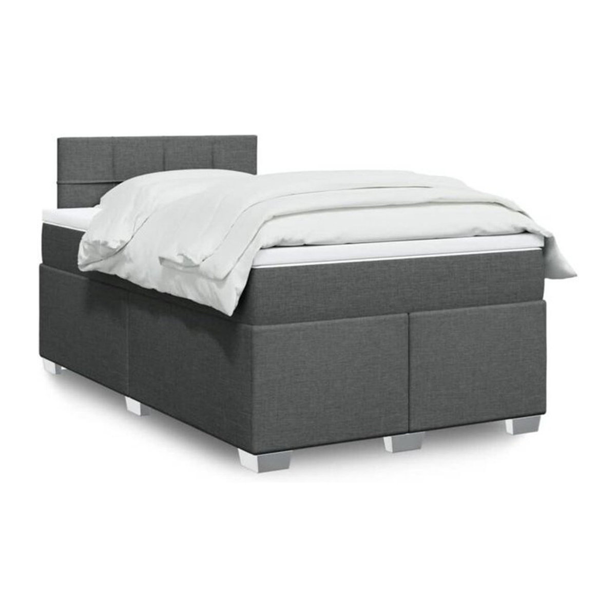 vidaxl Boxspringbett mit Matratze in Anthrazit und Grau aus Stoff, B/T/H: 120 x 200 x 100,5 cm - Bild 1