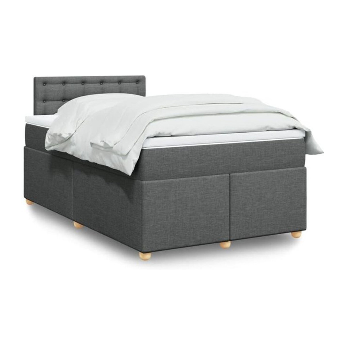 Vidaxl Boxspringbett mit Matratze in Anthrazit und Grau aus Stoff, B/T/H: 120 x 200 x 100,5 cm - Bild 1