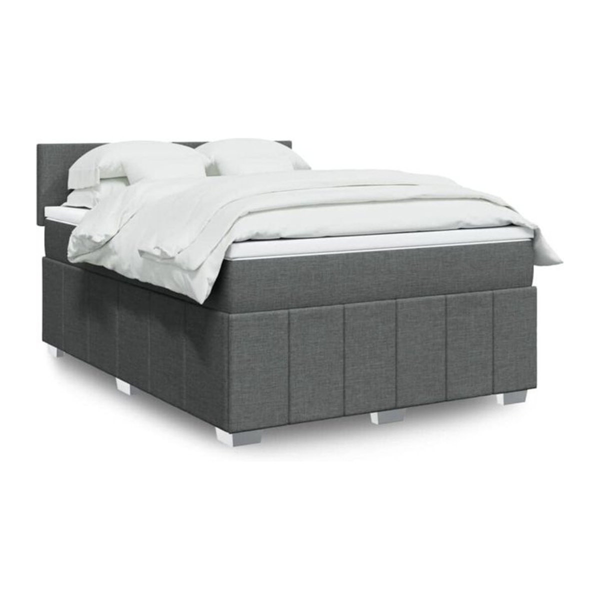 Vidaxl Boxspringbett mit Matratze in Anthrazit und Grau aus Stoff, B/T/H: 140 x 200 x 100,5 cm - Bild 1