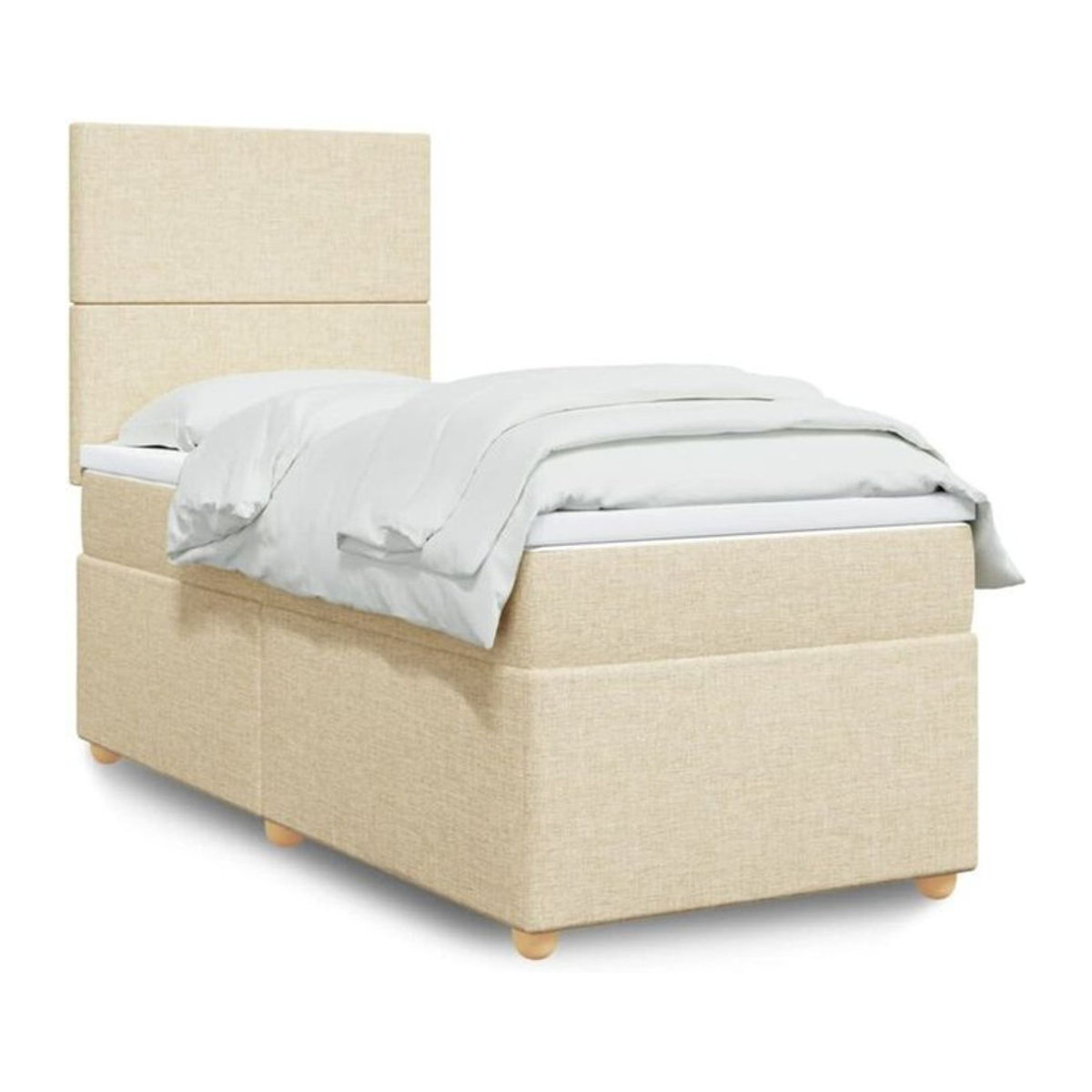 Vidaxl Boxspringbett mit Matratze in Beige aus Stoff, B/T: 100 x 200 cm - Bild 1