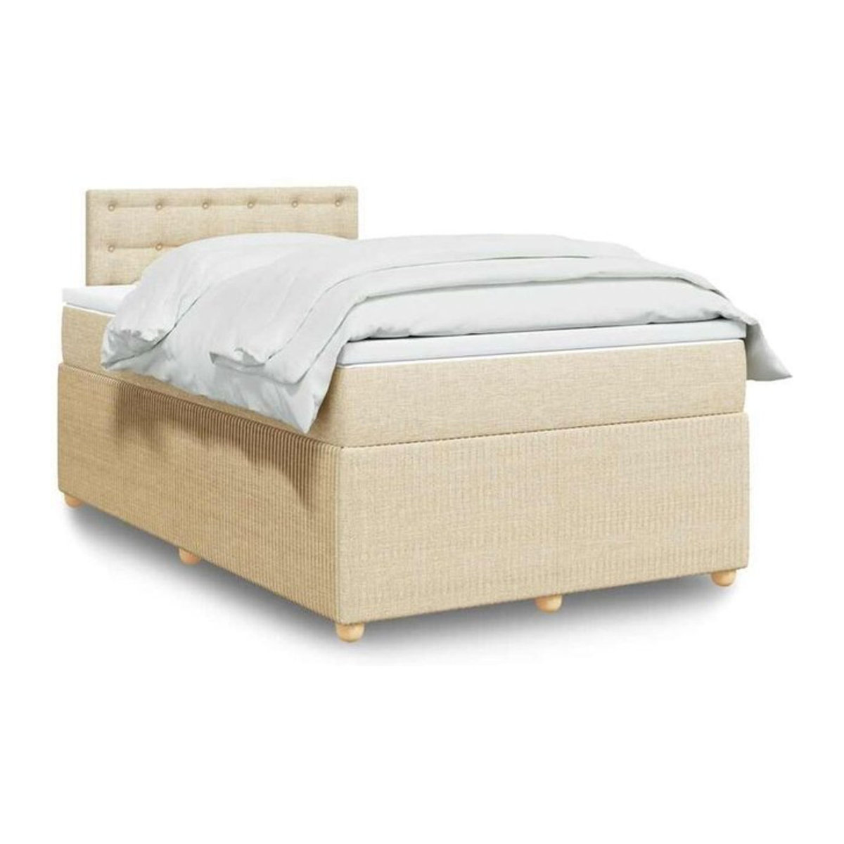 vidaxl Boxspringbett mit Matratze in Beige aus Stoff, B/T/H: 120 x 190 x 100,5 cm - Bild 1