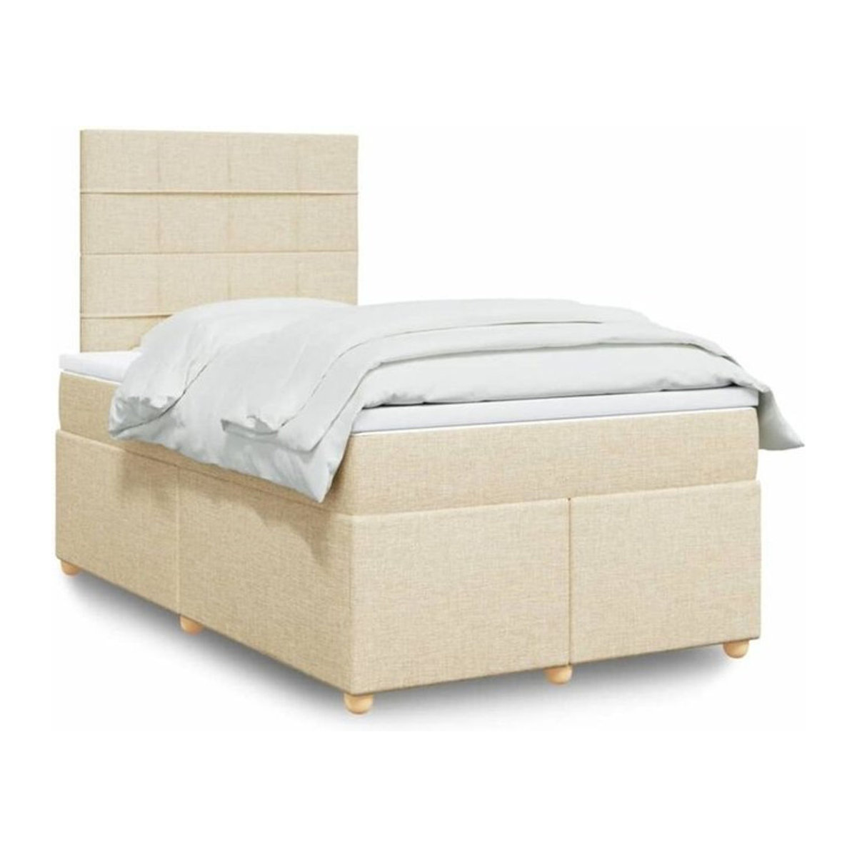 vidaxl Boxspringbett mit Matratze in Beige aus Stoff, B/T/H: 120 x 200 x 150,5 cm - Bild 1