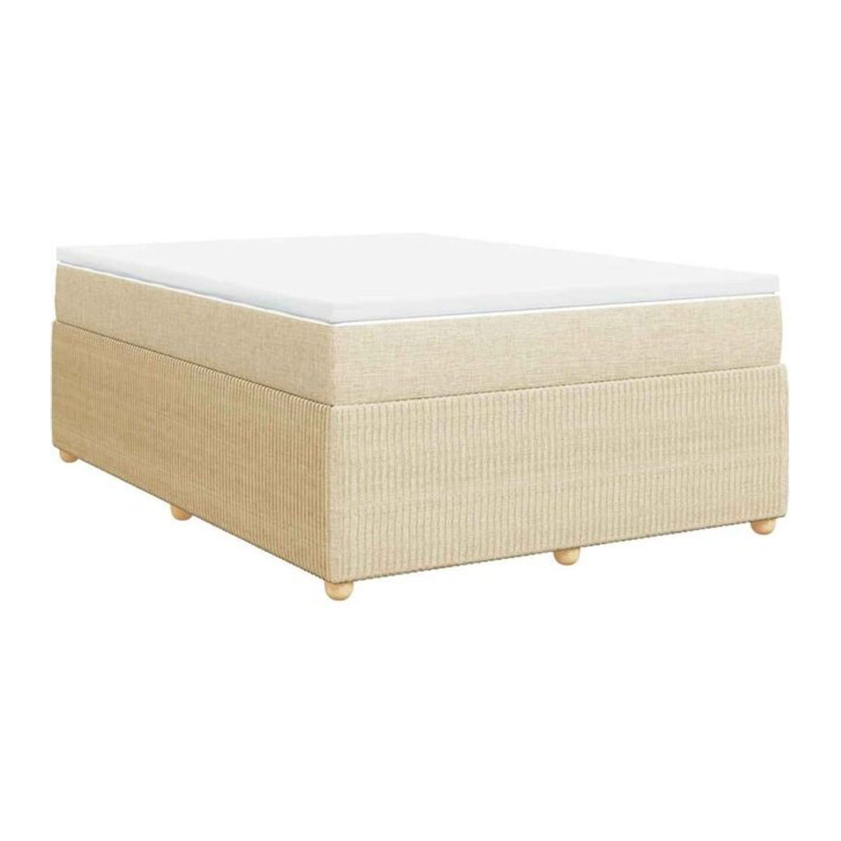 vidaxl Boxspringbett mit Matratze in Beige aus Stoff B/T/H: 140 x 190 x 46 cm - Bild 1