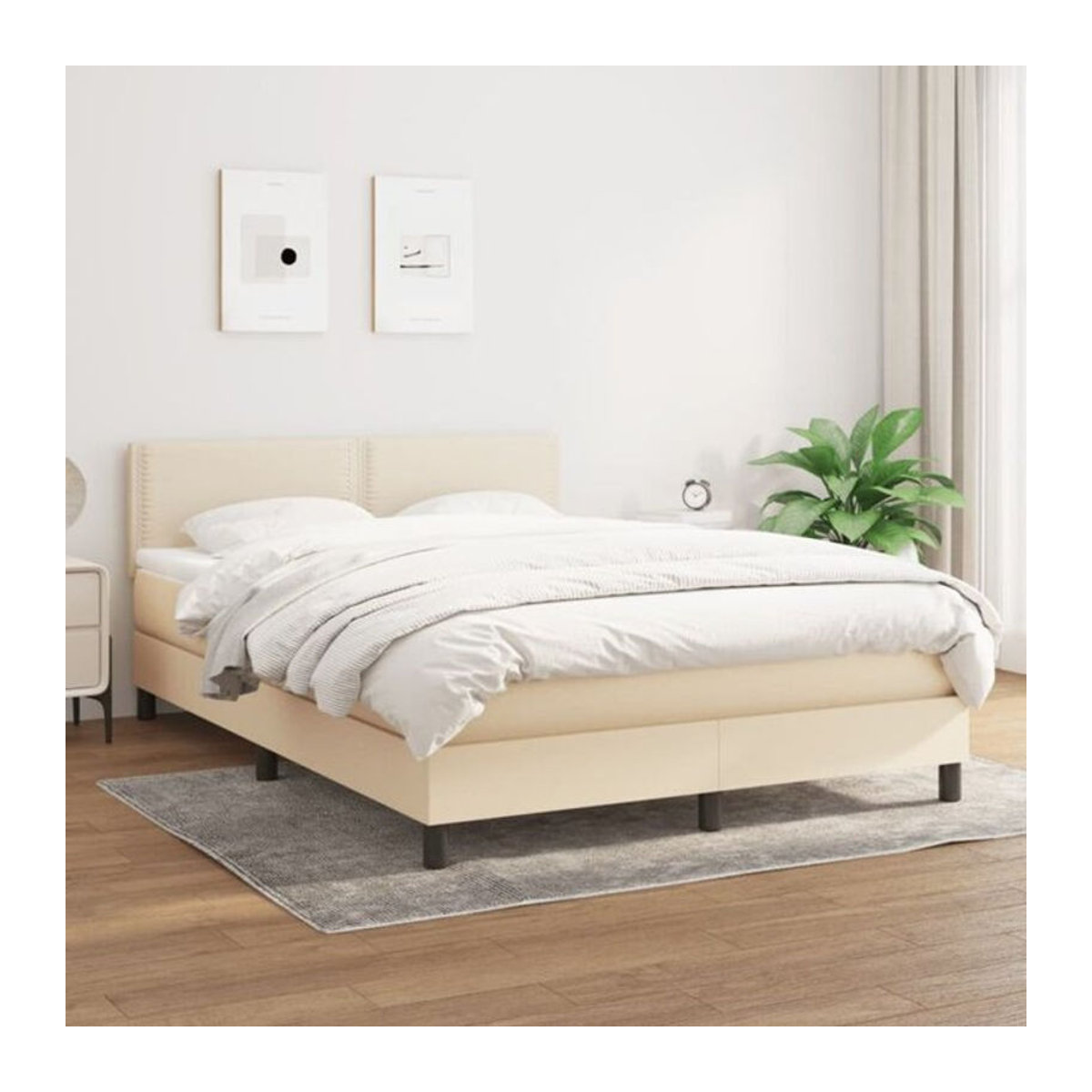 Vidaxl Boxspringbett mit Matratze in Beige aus Stoff B/T/H: 140 x 190 x 78 cm - Bild 1