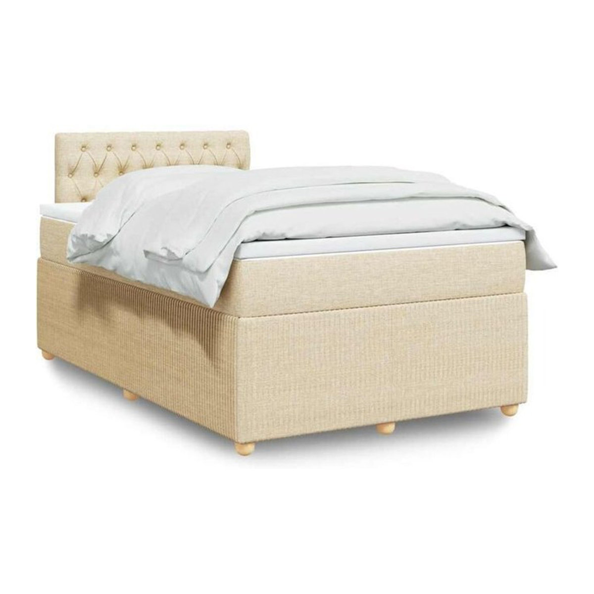vidaxl Boxspringbett mit Matratze in Beige aus Stoff, B/T/H: 190 x 120 x 100,5 cm - Bild 1