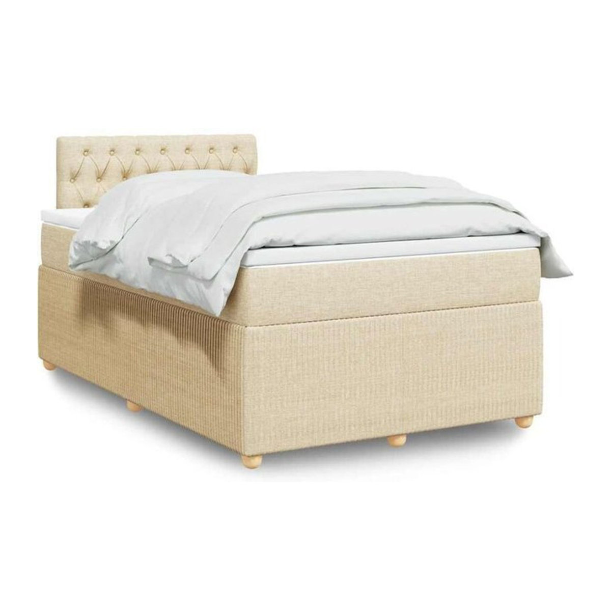 vidaxl Boxspringbett mit Matratze in Beige aus Stoff B/T/H: 190 x 120 x 100,5 cm - Bild 1