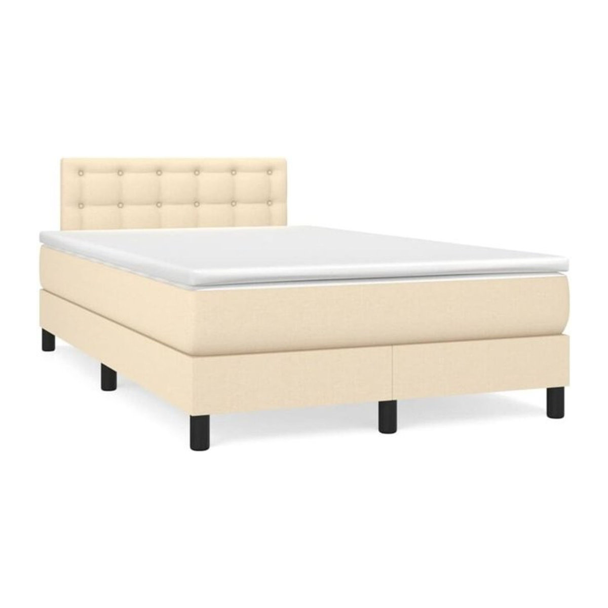 vidaxl Boxspringbett mit Matratze in Beige aus Stoff, B/T/H: 190 x 120 x 78 cm - Bild 1