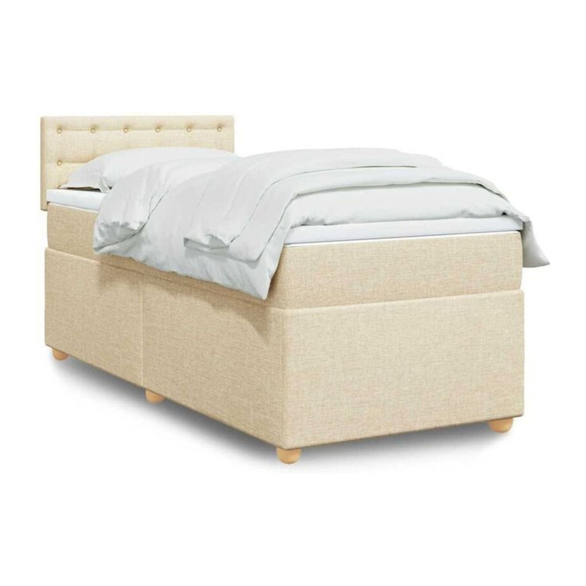 vidaxl Boxspringbett mit Matratze in Beige aus Stoff, B/T/H: 80 x 200 x 100,5 cm - Bild 1