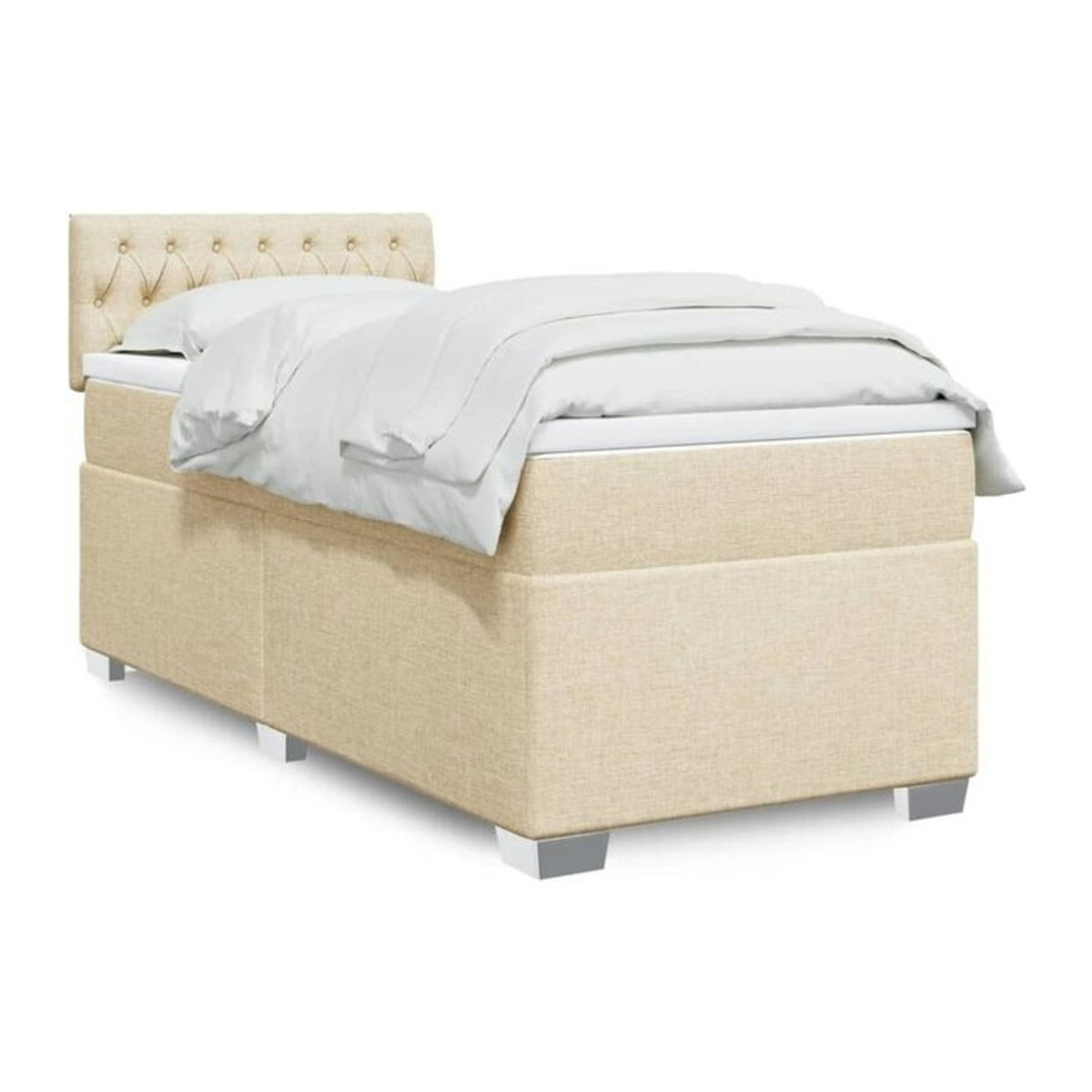 vidaxl Boxspringbett mit Matratze in Beige aus Stoff B/T/H: 80 x 200 x 100,5 cm - Bild 1