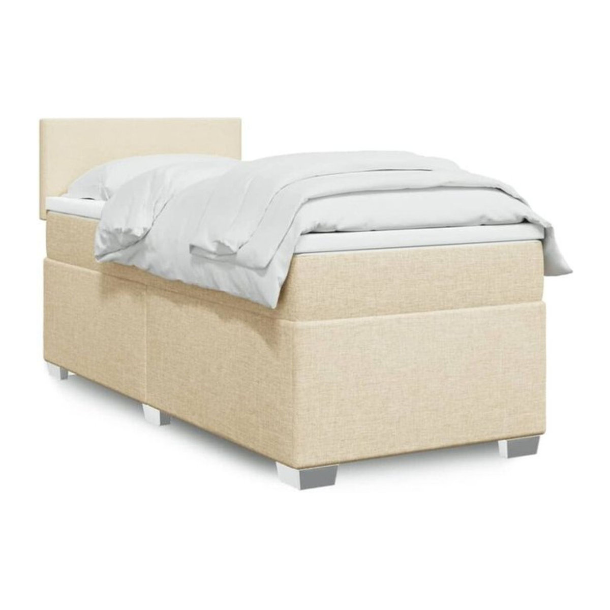 vidaxl Boxspringbett mit Matratze in Beige aus Stoff B/T/H: 80 x 200 x 100,5 cm - Bild 1