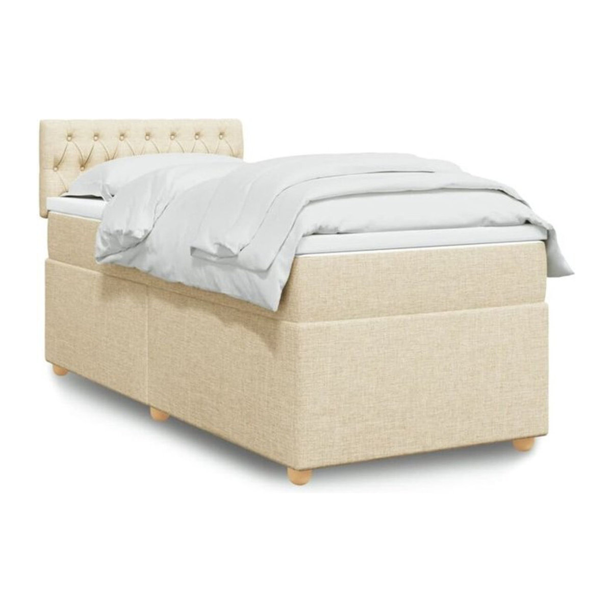 vidaxl Boxspringbett mit Matratze in Beige aus Stoff B/T/H: 80 x 200 x 100,5 cm - Bild 1