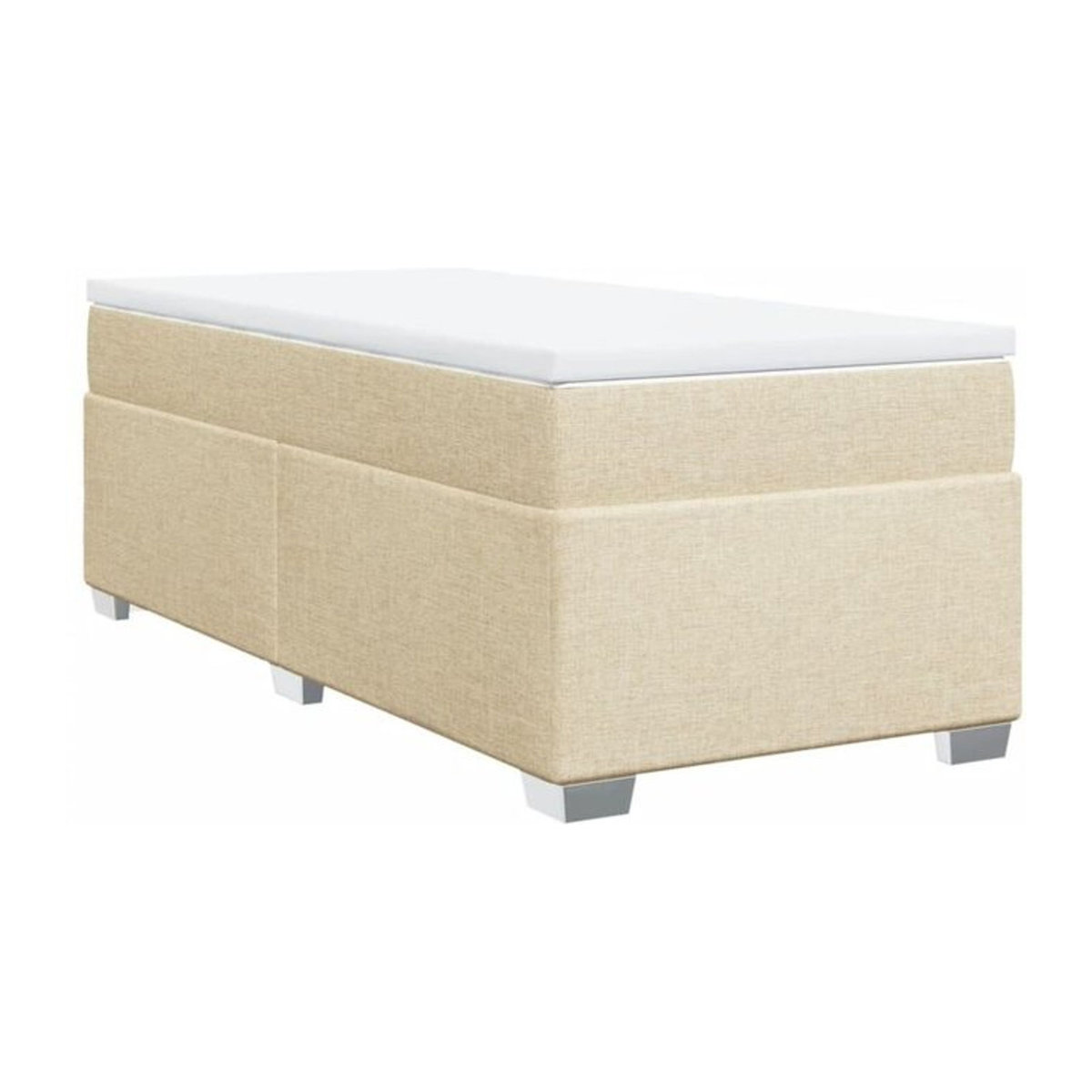 vidaxl Boxspringbett mit Matratze in Beige aus Stoff, B/T/H: 90 x 200 x 46 cm - Bild 1