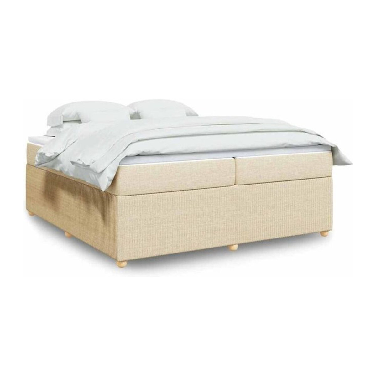 vidaxl Boxspringbett mit Matratze in Beige aus Stoff und Holz, Modern, B/T/H: 200 x 200 x 46 cm - Bild 1