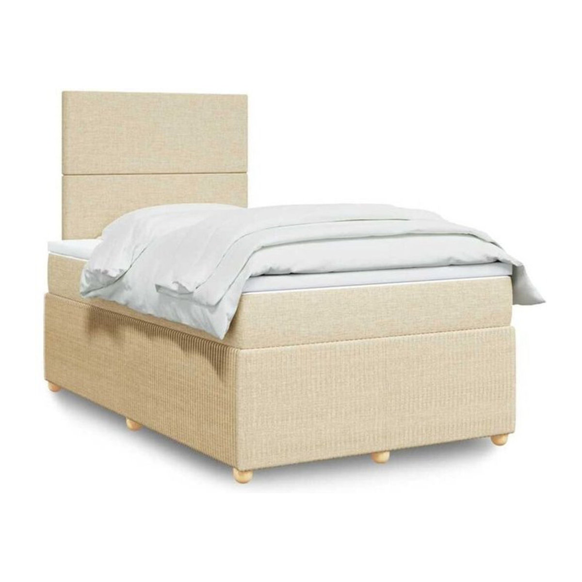 Vidaxl Boxspringbett mit Matratze in Beige aus Stoff und Holzwerkstoff, B/T/H: 190 x 120 x 140,5 cm - Bild 1