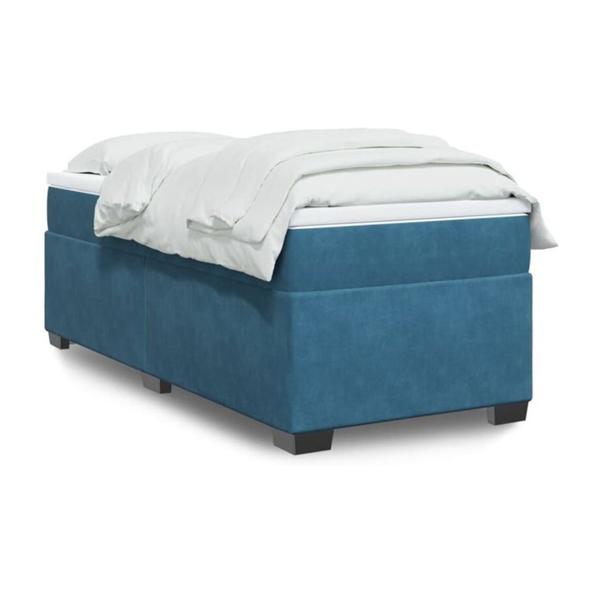 Vidaxl Boxspringbett mit Matratze in Blau aus Samt, B/B: 90 x 200 cm - Bild 1