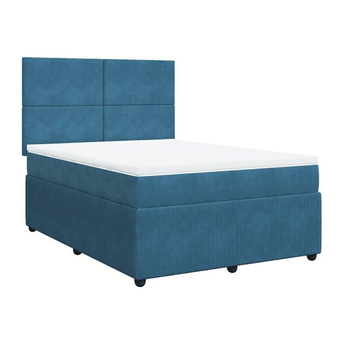 Vidaxl Boxspringbett mit Matratze in Blau aus Samt und Holzwerkstoff B/T/H: 140 x 200 cm - Bild 1