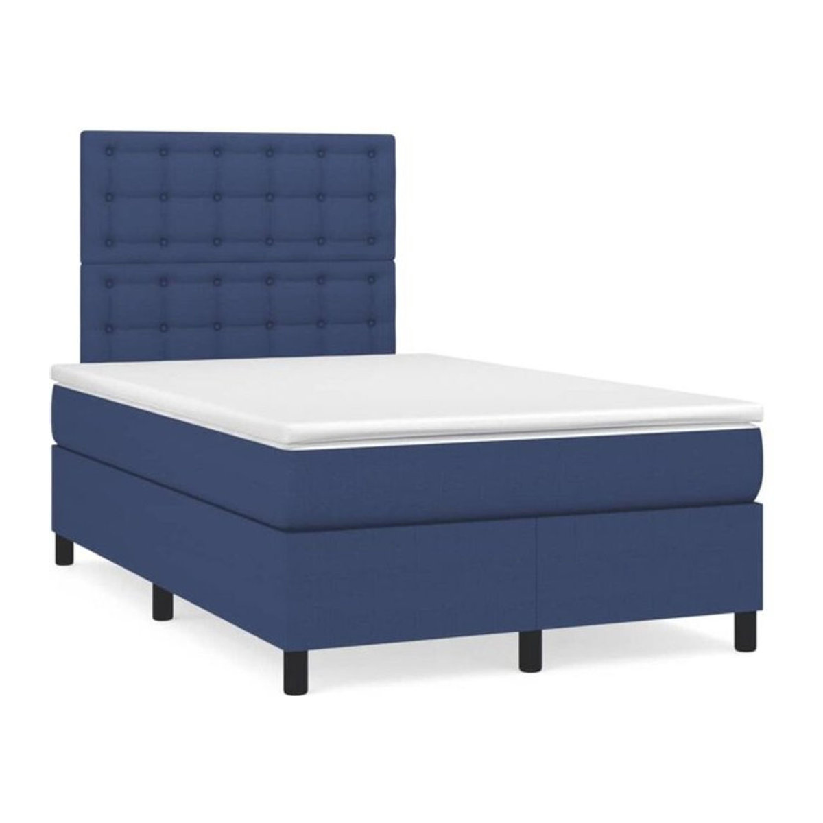 Vidaxl Boxspringbett mit Matratze in Blau aus Stoff, B/B: 120 x 190 cm - Bild 1