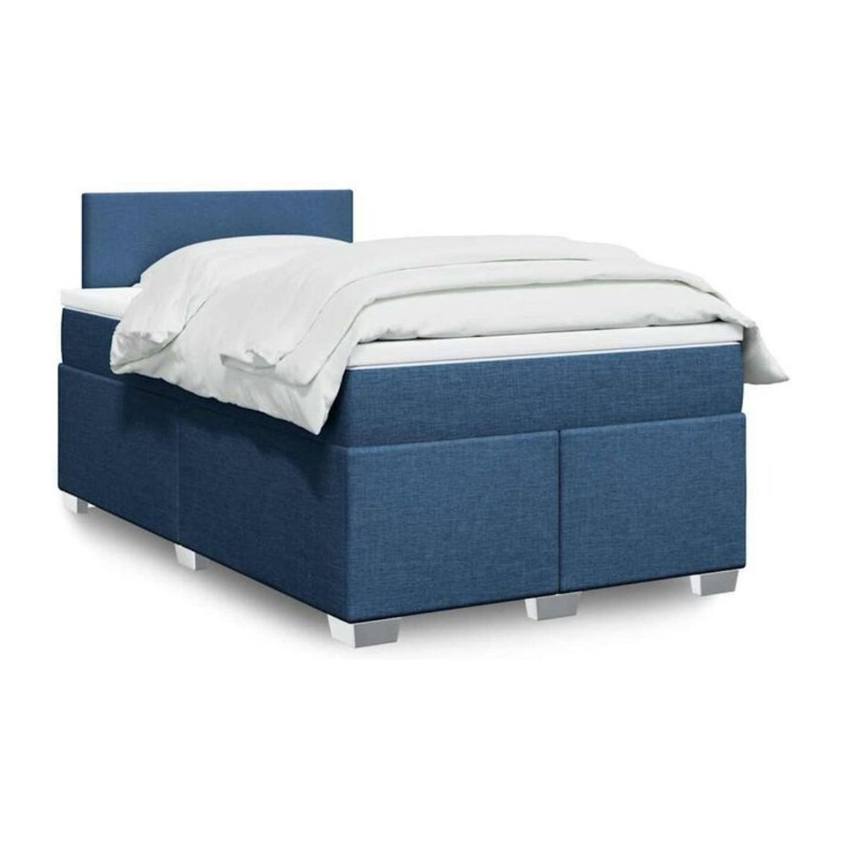 Vidaxl Boxspringbett mit Matratze in Blau aus Stoff, B/B: 120 x 190 cm - Bild 1
